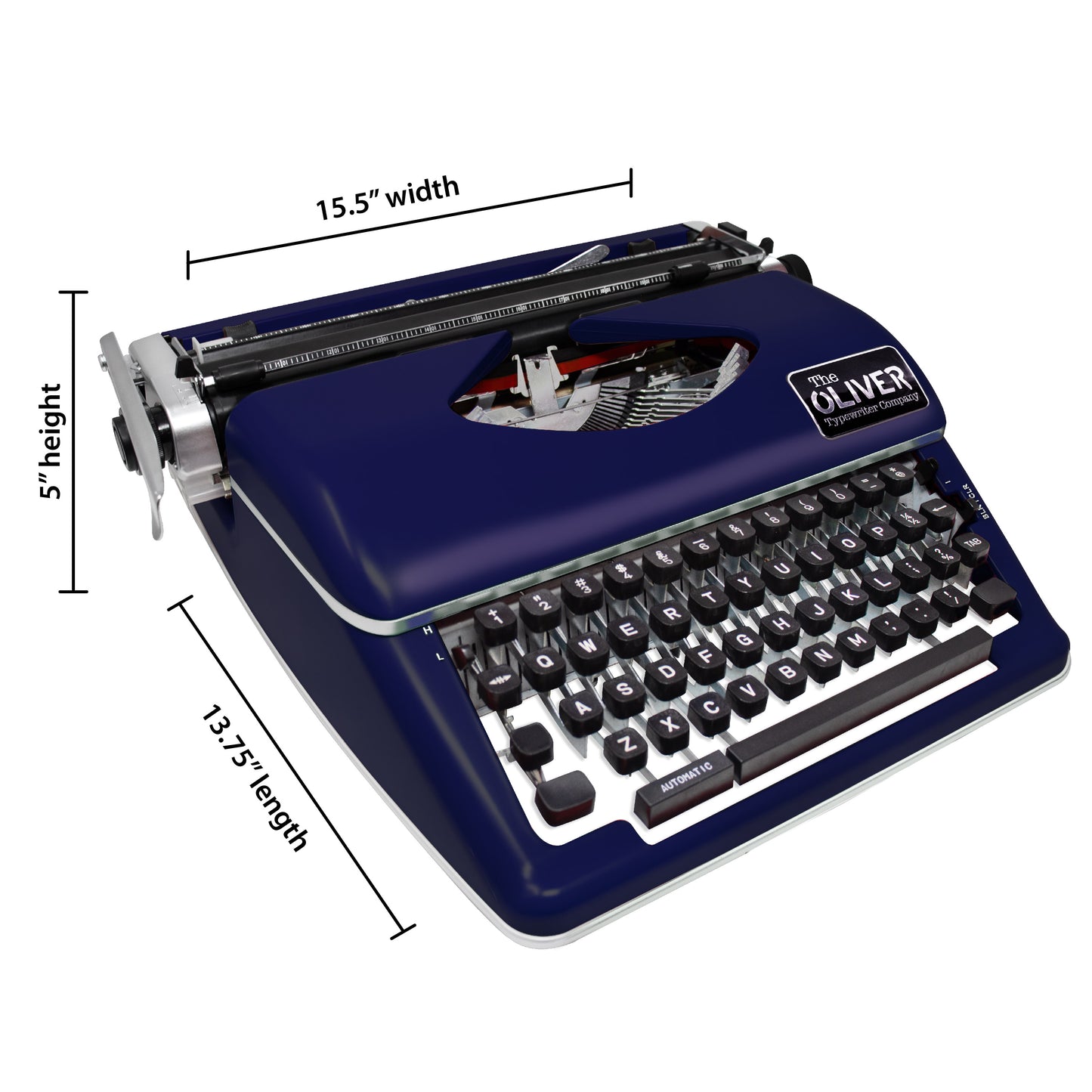 The Oliver Typewriter Company Legacy Manual Typewriter, Royal Blue