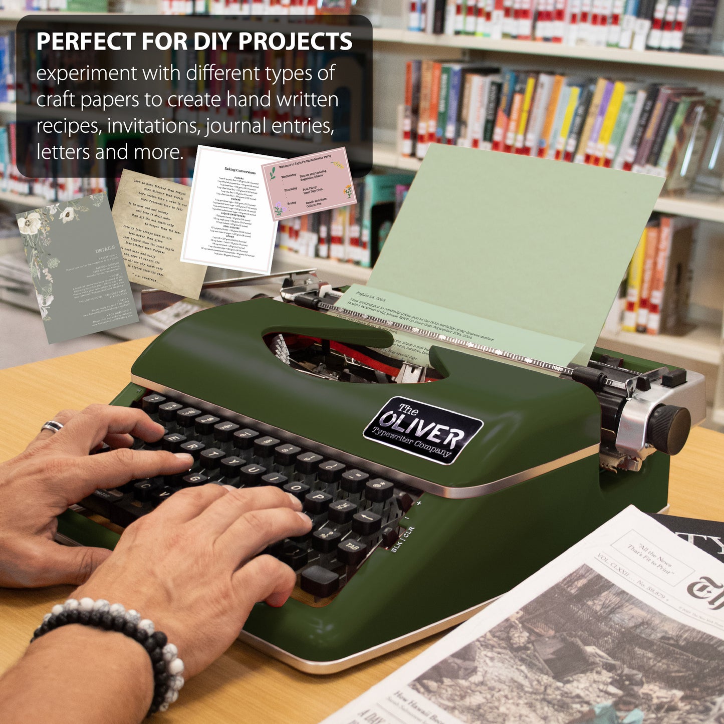 The Oliver Typewriter Company Legacy Manual Typewriter, Olive