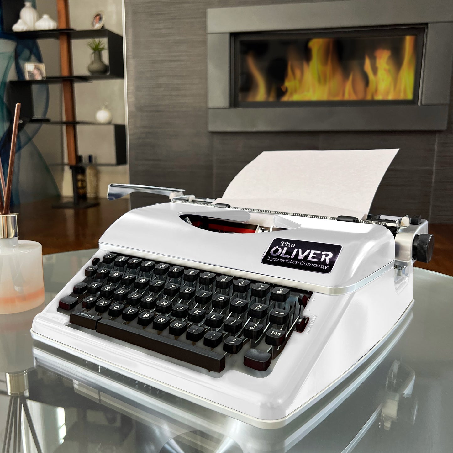 The Oliver Typewriter Company Legacy Manual Typewriter, White