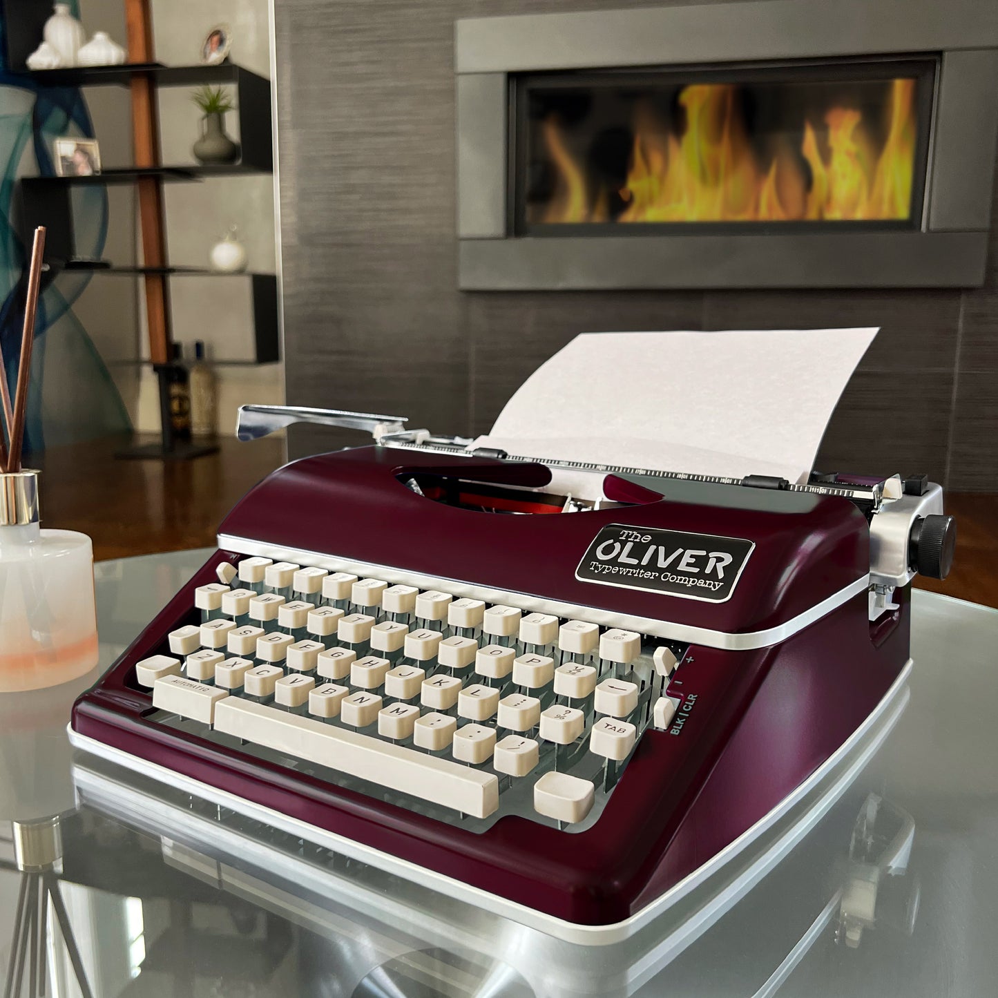 The Oliver Typewriter Company Timeless Manual Typewriter, Burgundy
