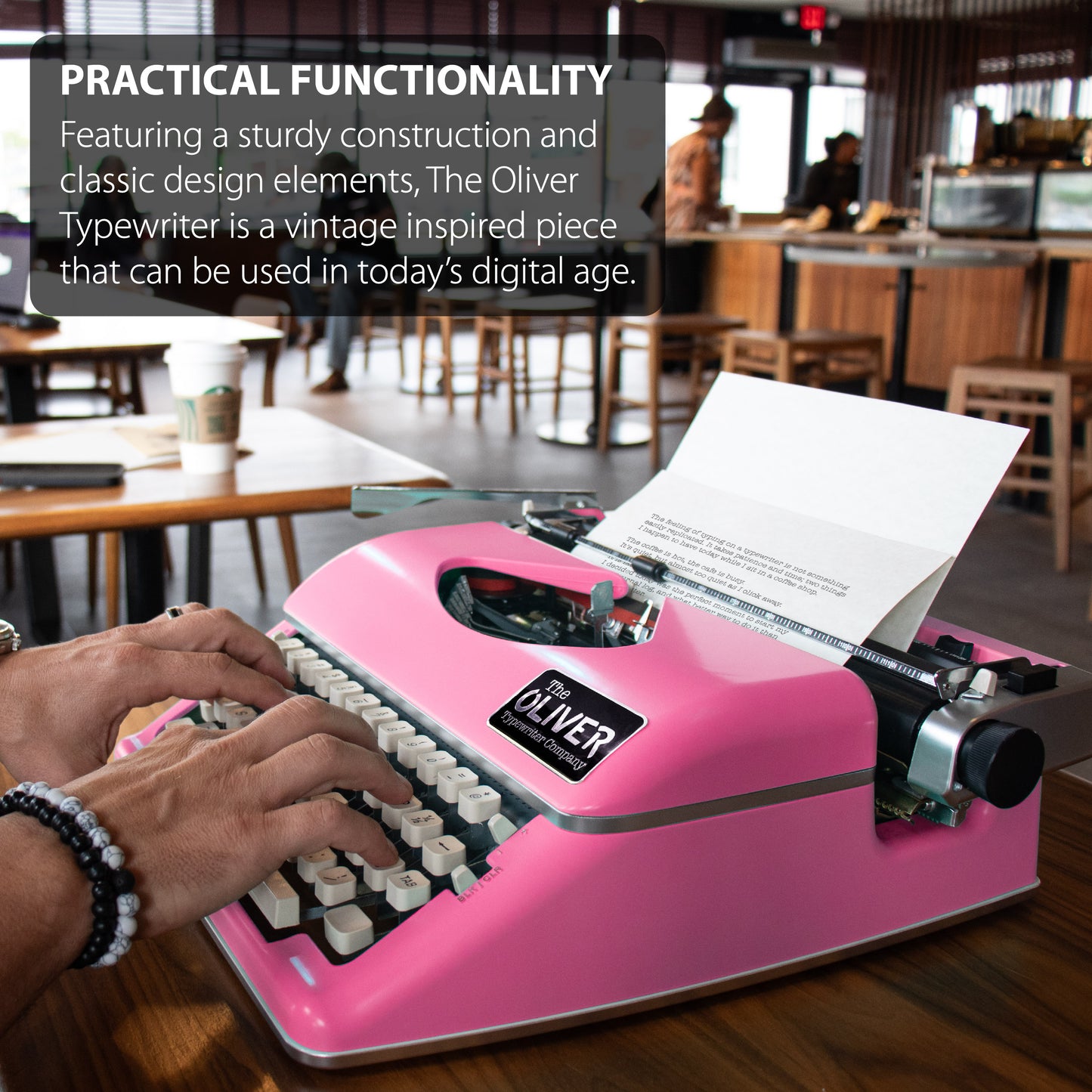 The Oliver Typewriter Company Timeless Manual Typewriter, Pink