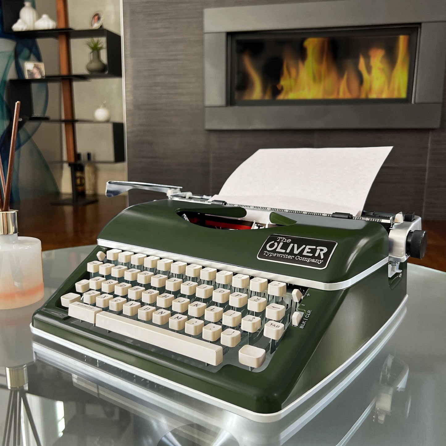 The Oliver Typewriter Company Timeless Manual Typewriter, Olive