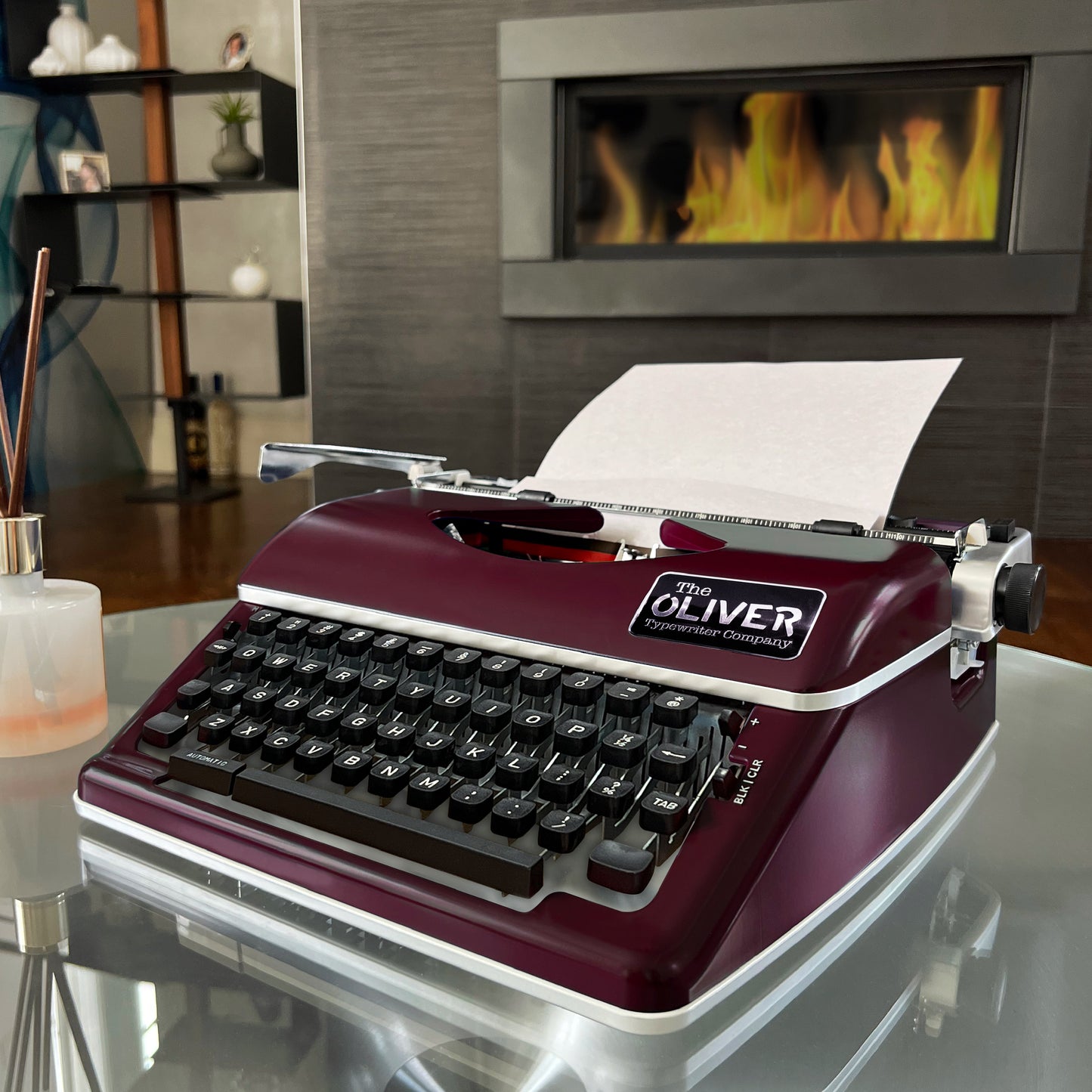 The Oliver Typewriter Company Legacy Manual Typewriter, Burgundy