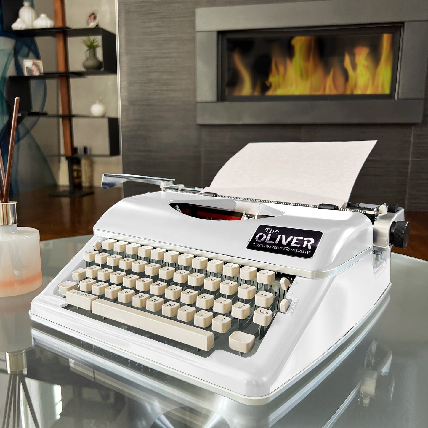 The Oliver Typewriter Company Timeless Manual Typewriter, White