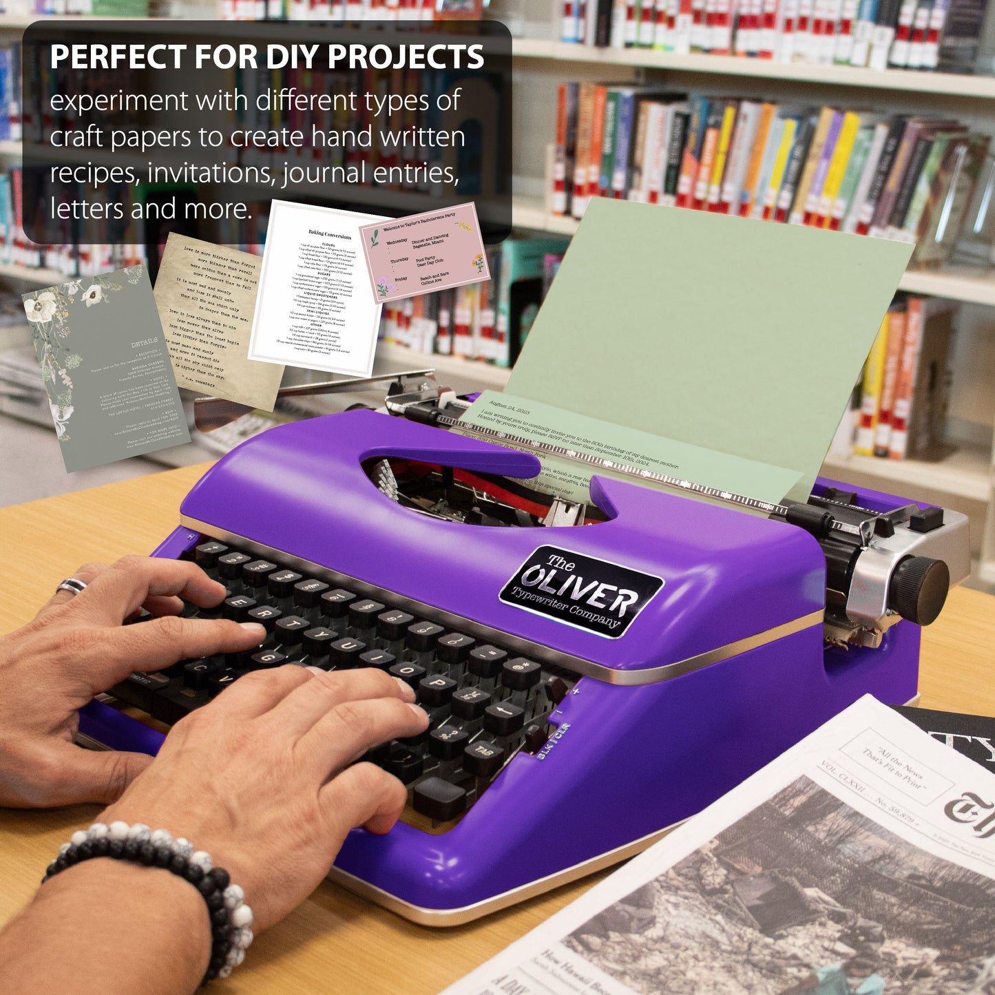 The Oliver Typewriter Company Legacy Manual Typewriter, Purple