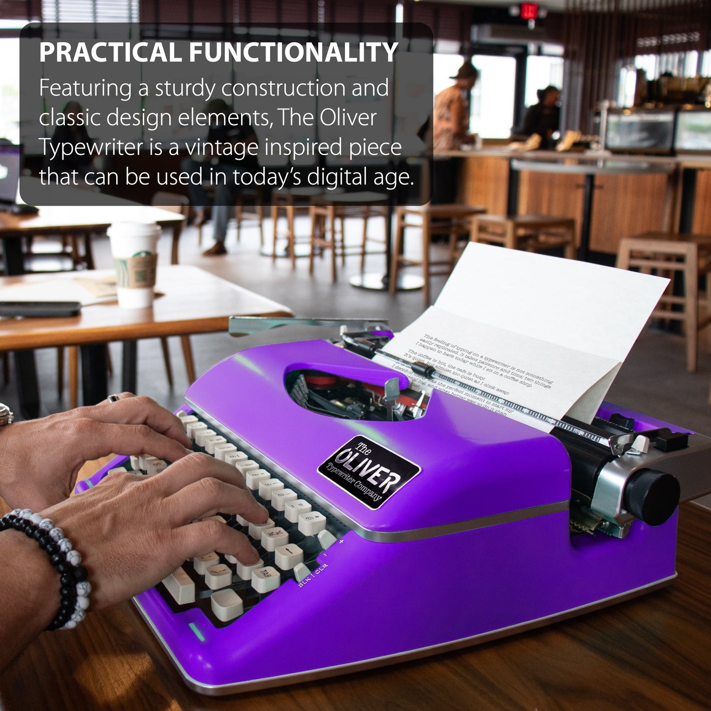 The Oliver Typewriter Company Timeless Manual Typewriter, Purple