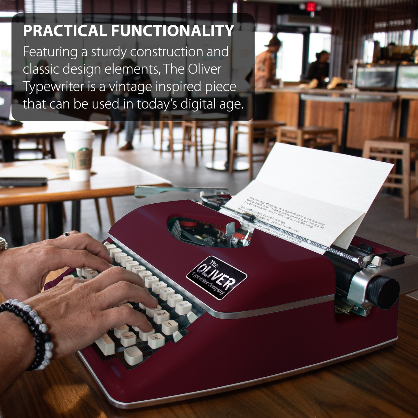 The Oliver Typewriter Company Timeless Manual Typewriter, Burgundy