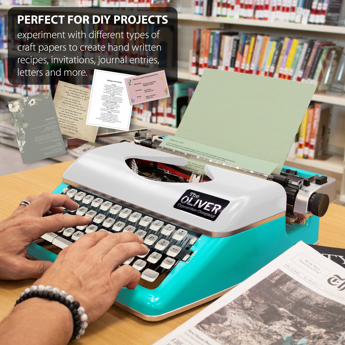 The Oliver Typewriter Company Timeless Manual Typewriter, Retro Design