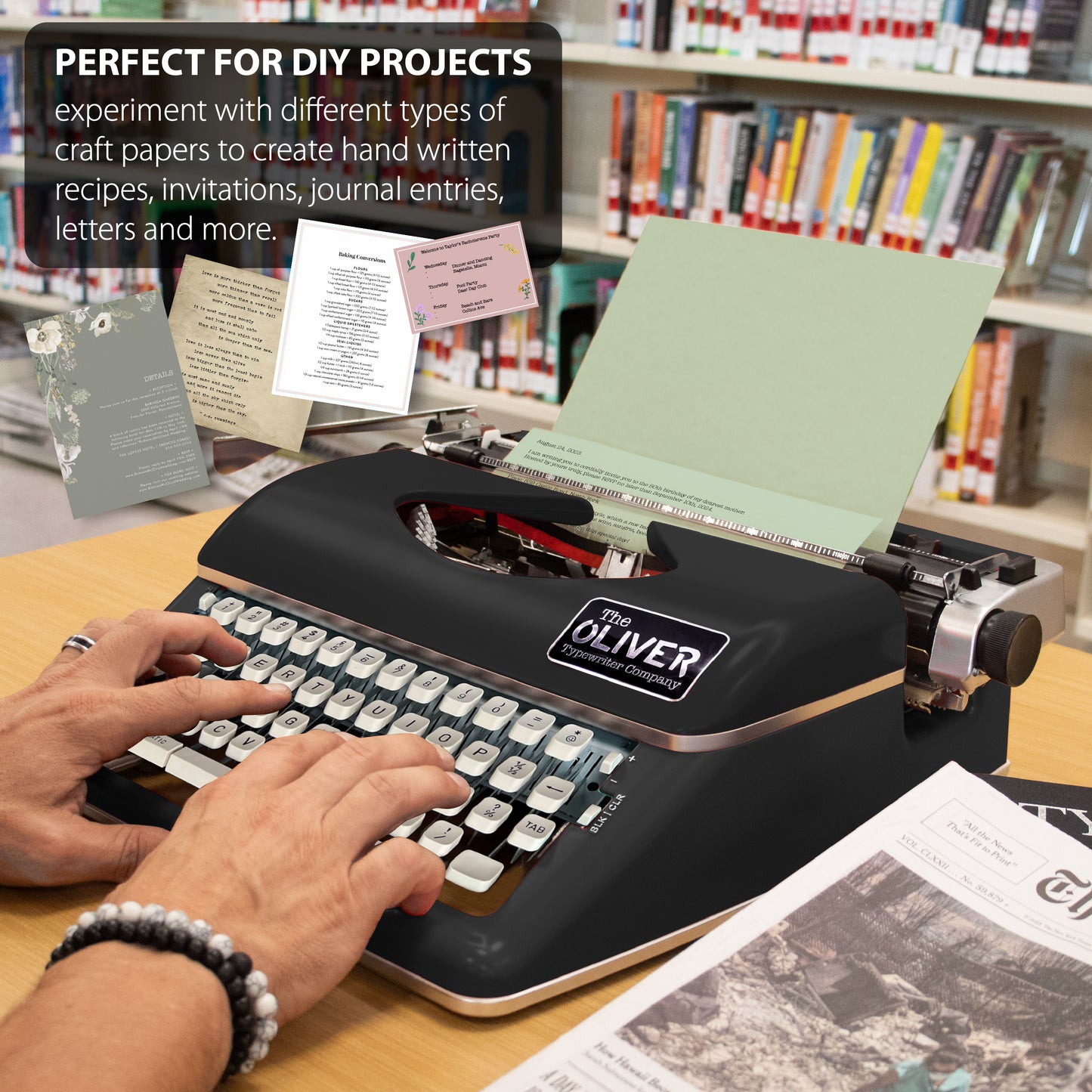 The Oliver Typewriter Company Timeless Manual Typewriter, Black