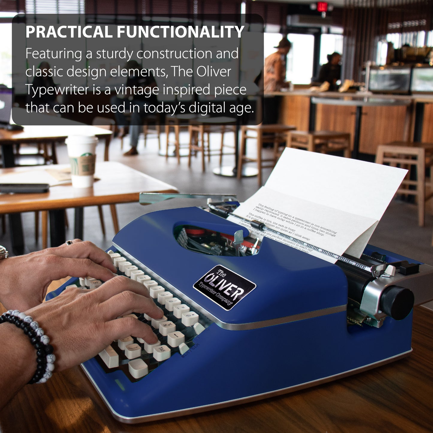 The Oliver Typewriter Company Timeless Manual Typewriter, Blue