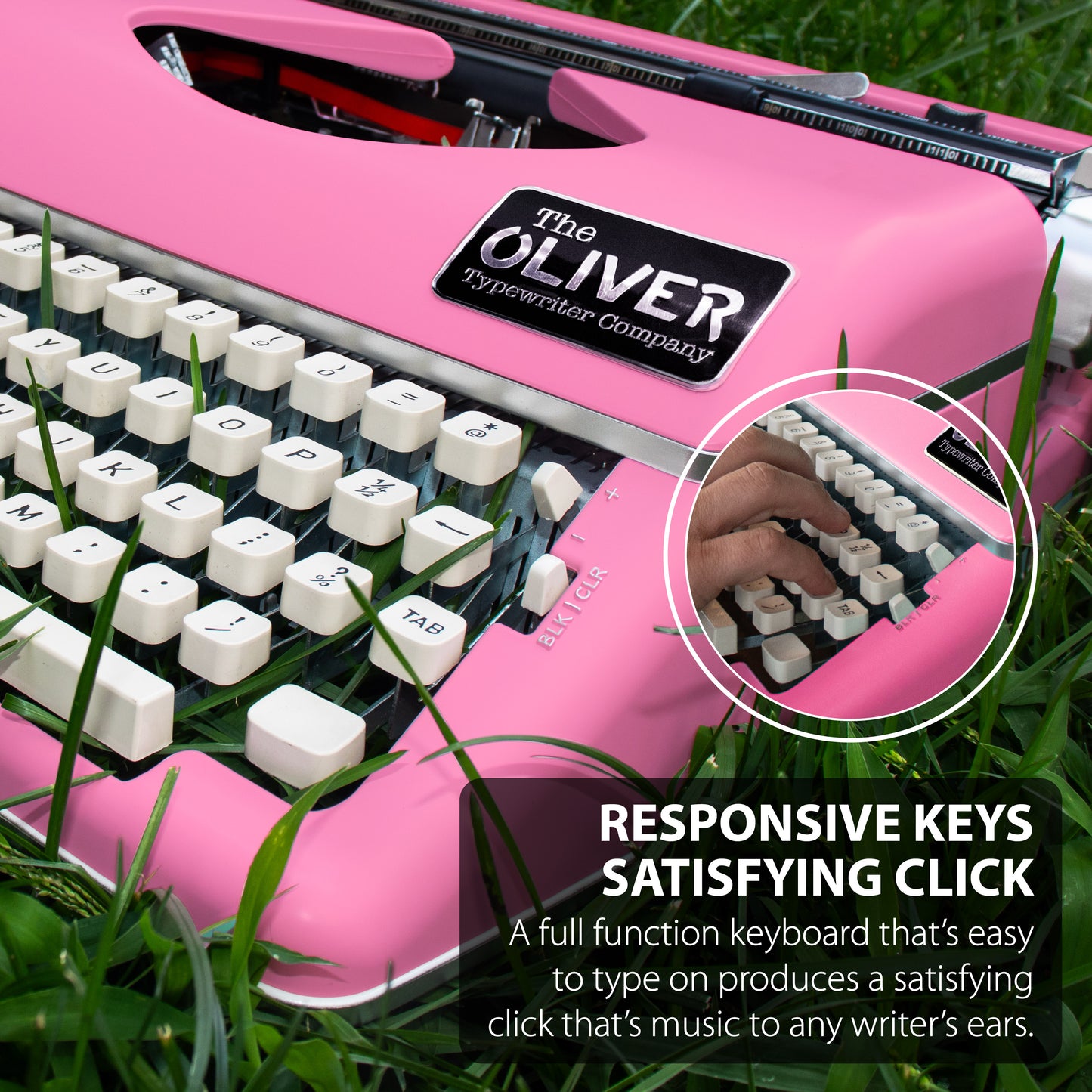 The Oliver Typewriter Company Timeless Manual Typewriter, Pink
