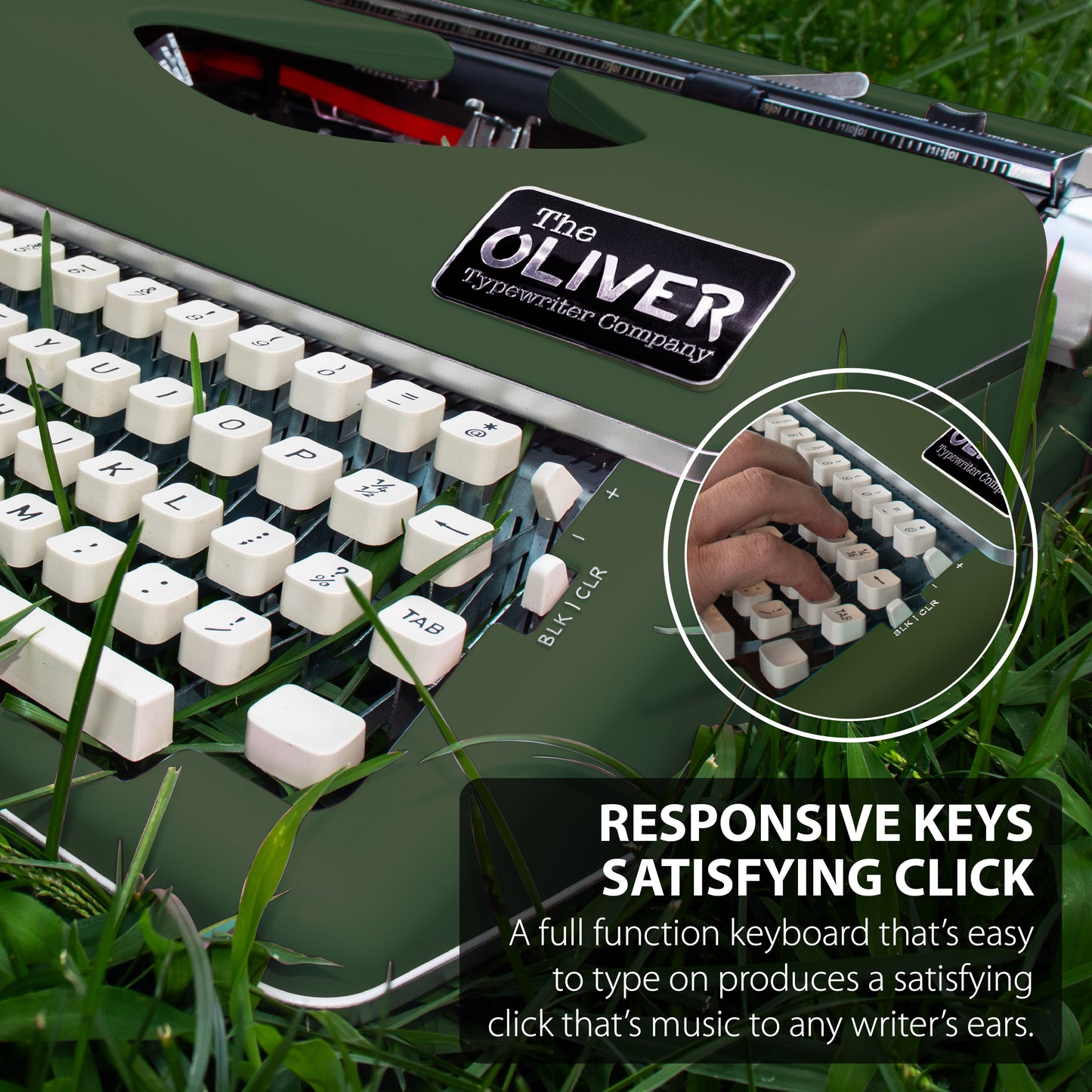The Oliver Typewriter Company Timeless Manual Typewriter, Olive