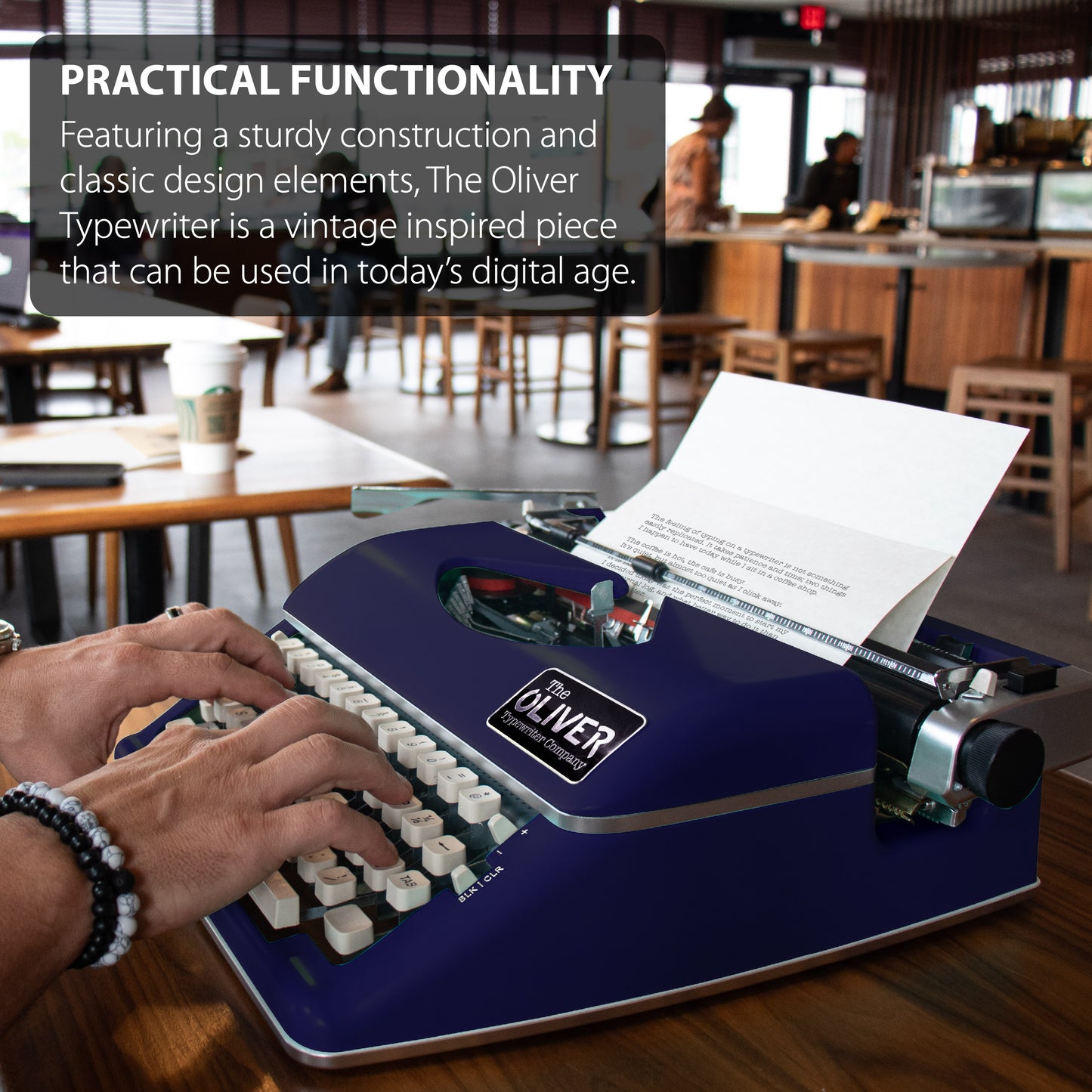 The Oliver Typewriter Company Timeless Manual Typewriter, Royal Blue