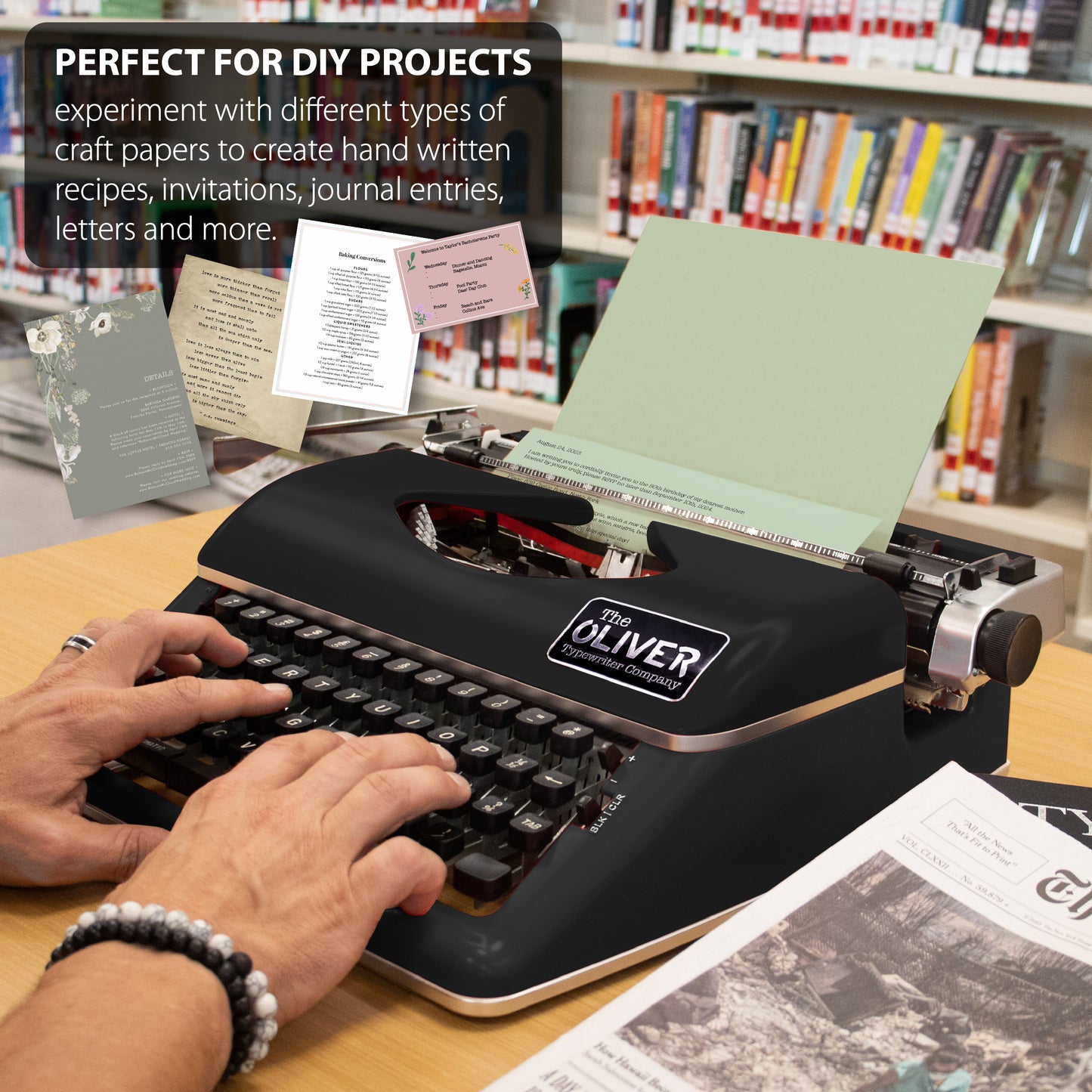 The Oliver Typewriter Company Legacy Manual Typewriter, Black