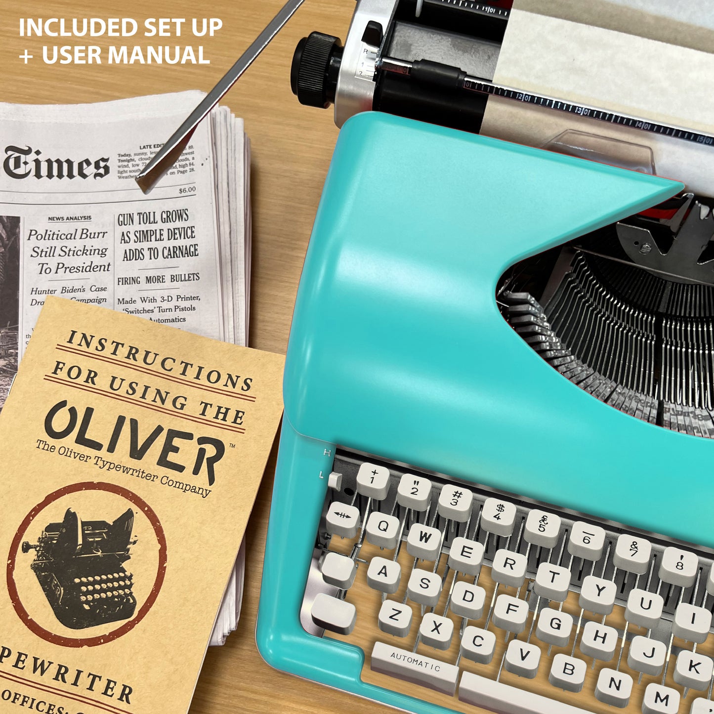 The Oliver Typewriter Company Timeless Manual Typewriter, Mint