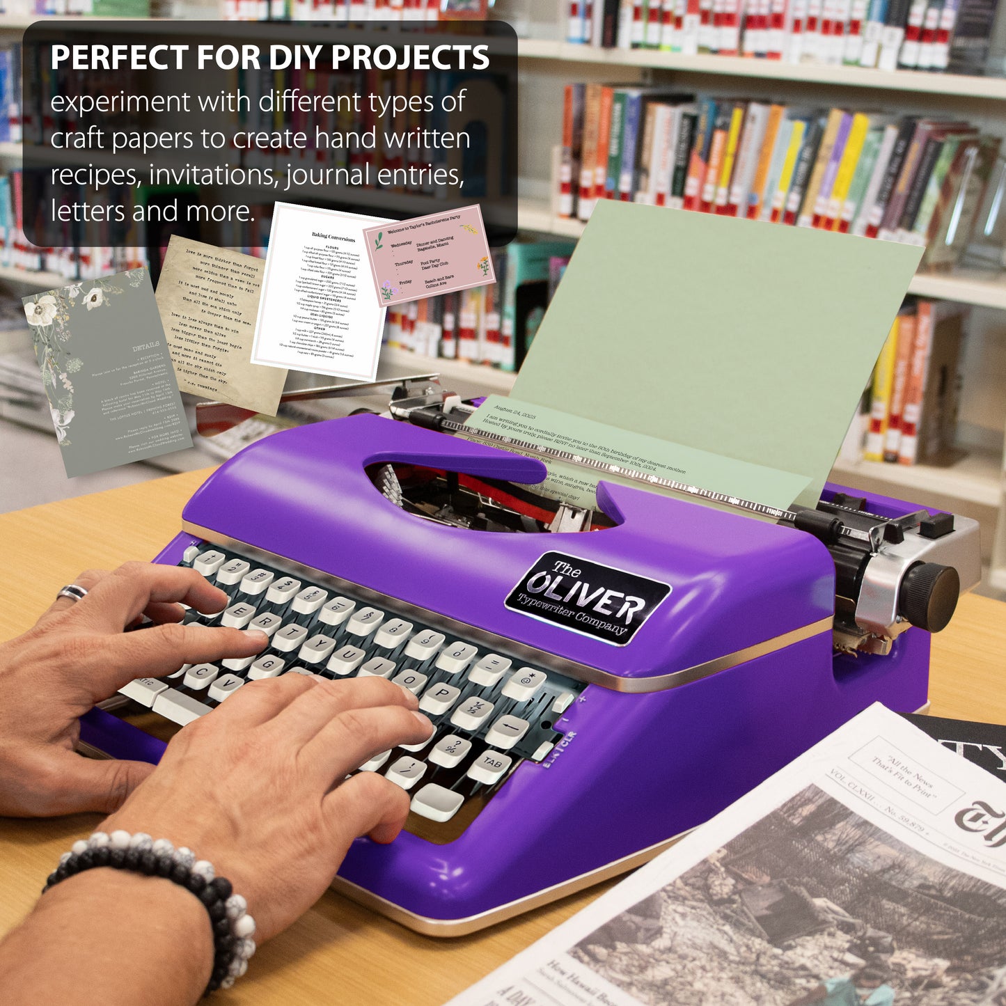 The Oliver Typewriter Company Timeless Manual Typewriter, Purple