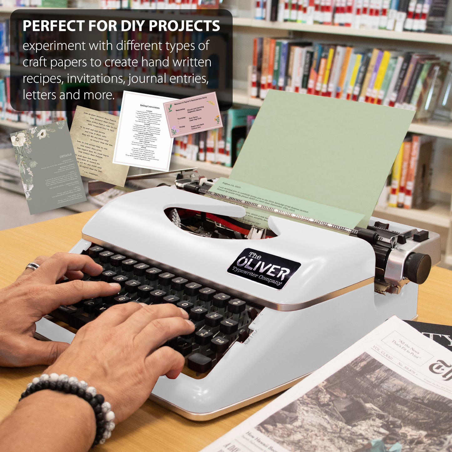 The Oliver Typewriter Company Legacy Manual Typewriter, White