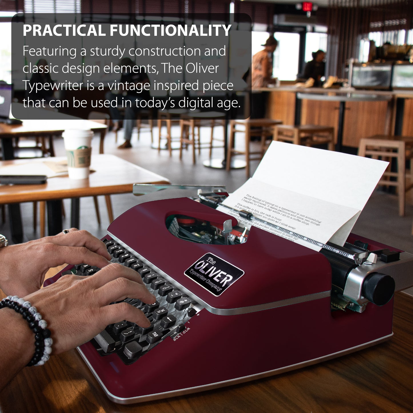 The Oliver Typewriter Company Legacy Manual Typewriter, Burgundy