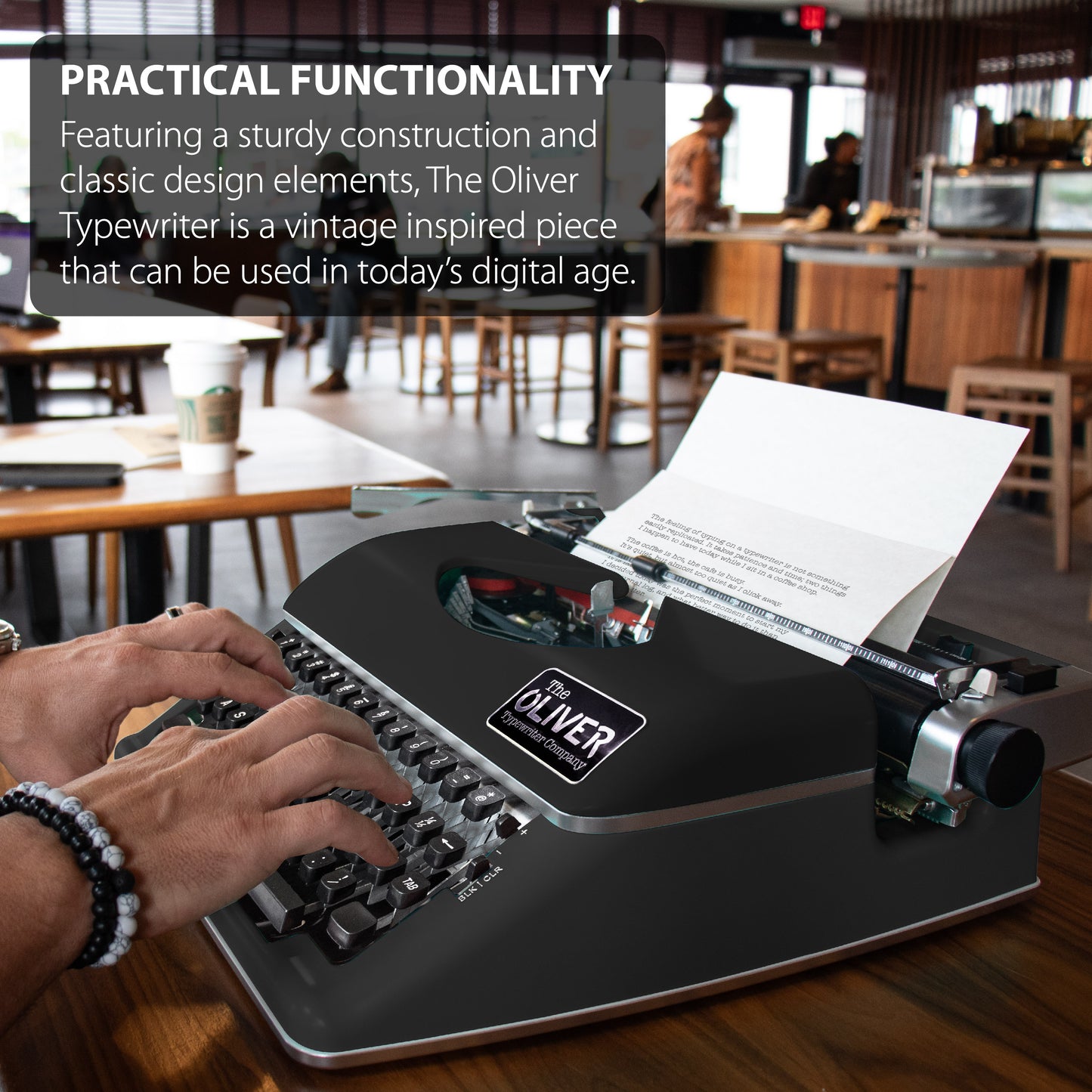 The Oliver Typewriter Company Legacy Manual Typewriter, Black