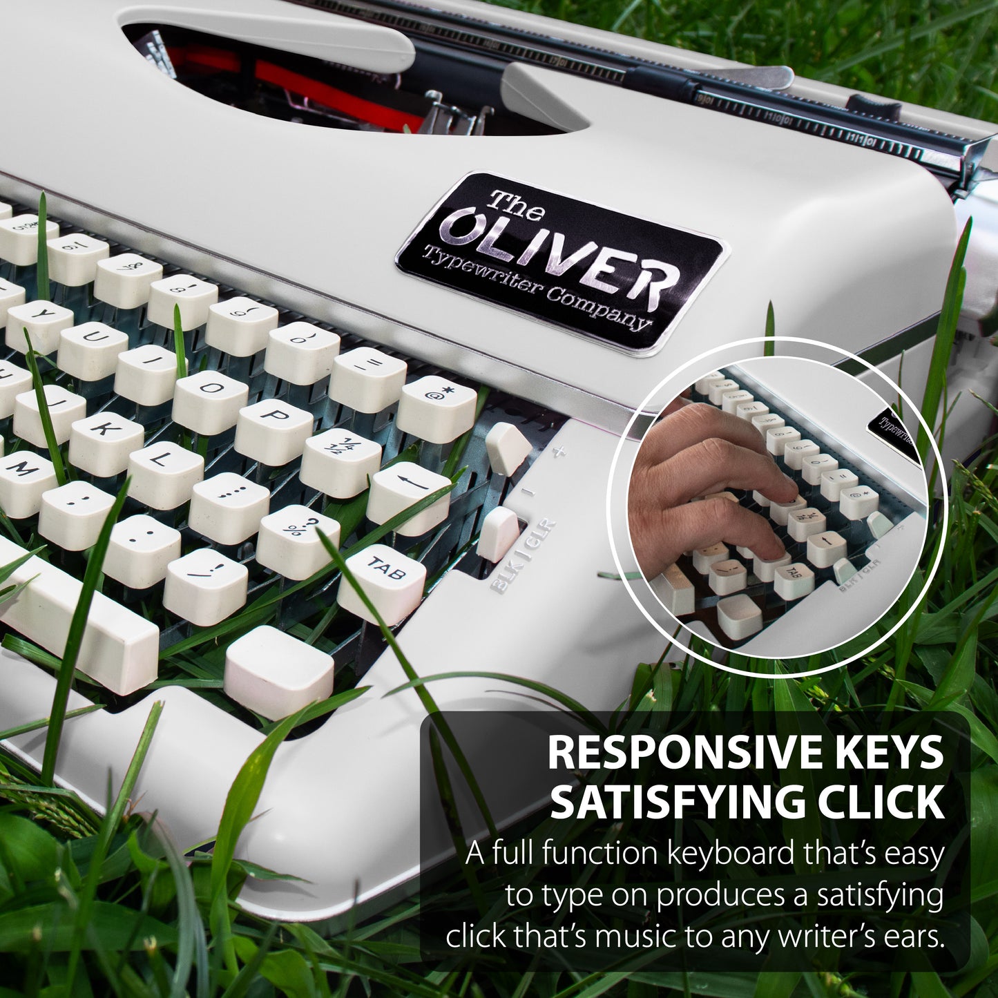 The Oliver Typewriter Company Timeless Manual Typewriter, White