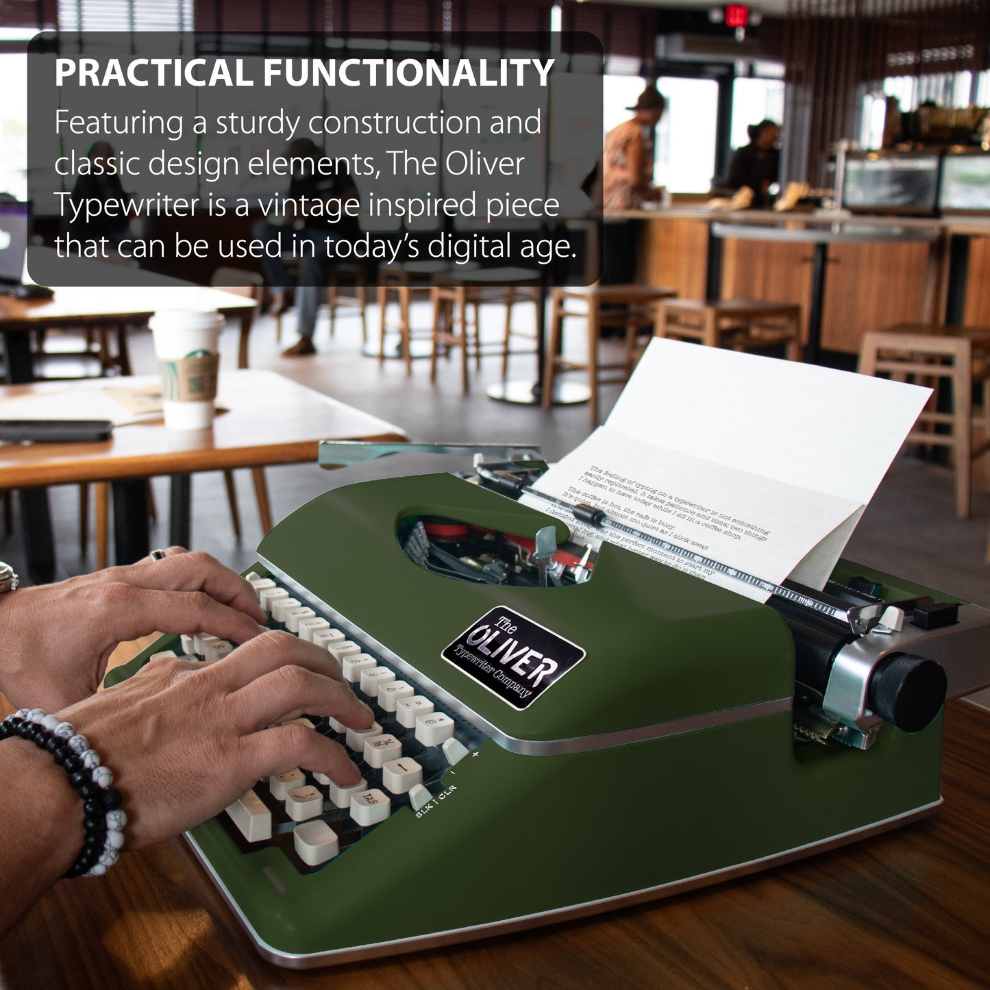 The Oliver Typewriter Company Timeless Manual Typewriter, Olive