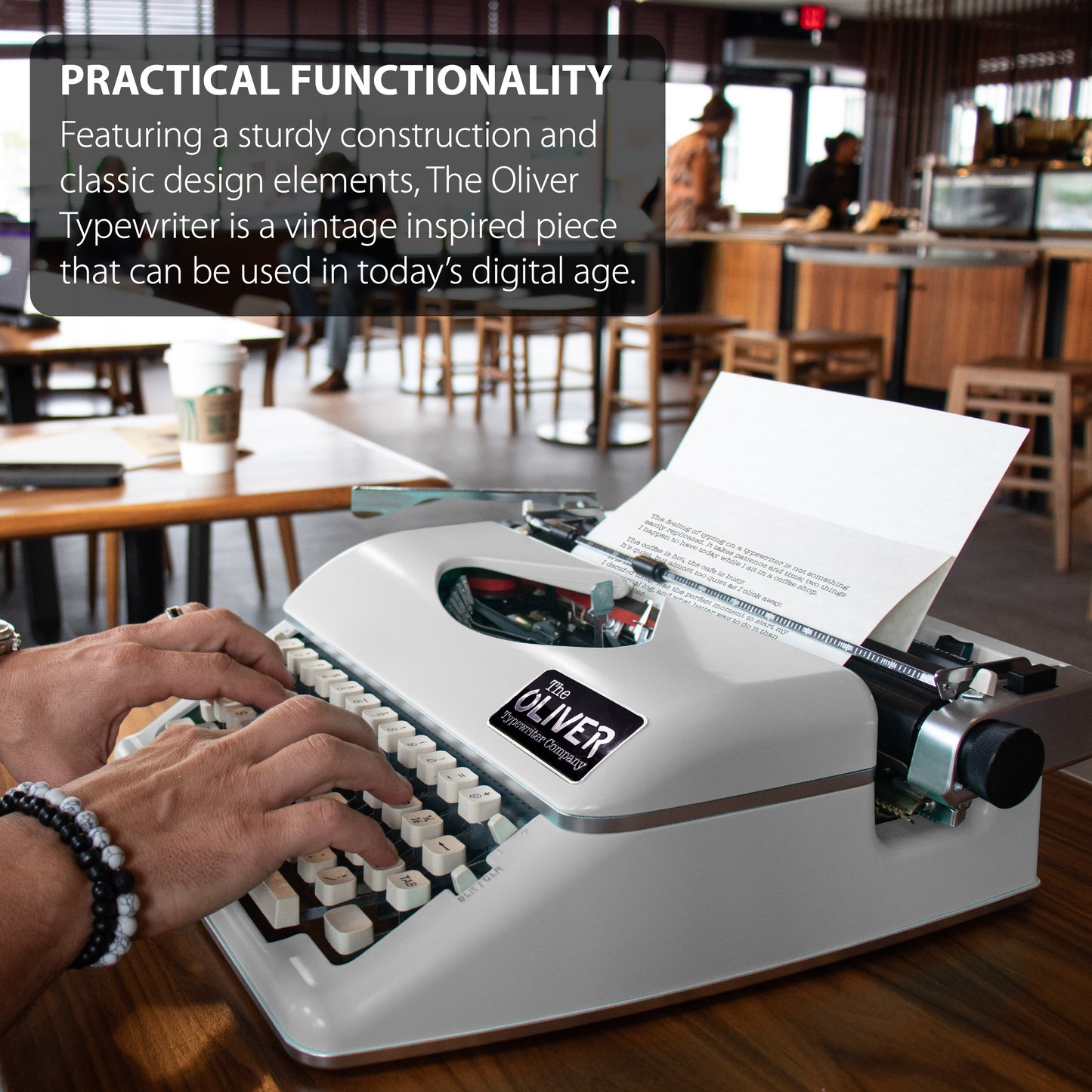 The Oliver Typewriter Company Timeless Manual Typewriter, White