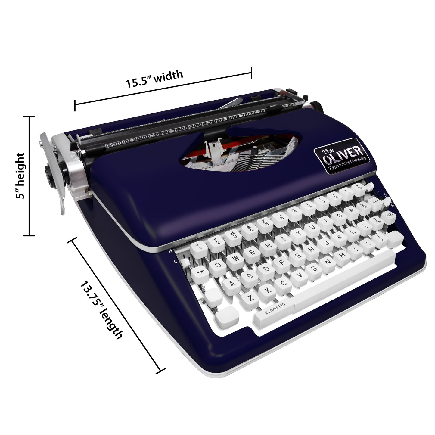 The Oliver Typewriter Company Timeless Manual Typewriter, Royal Blue