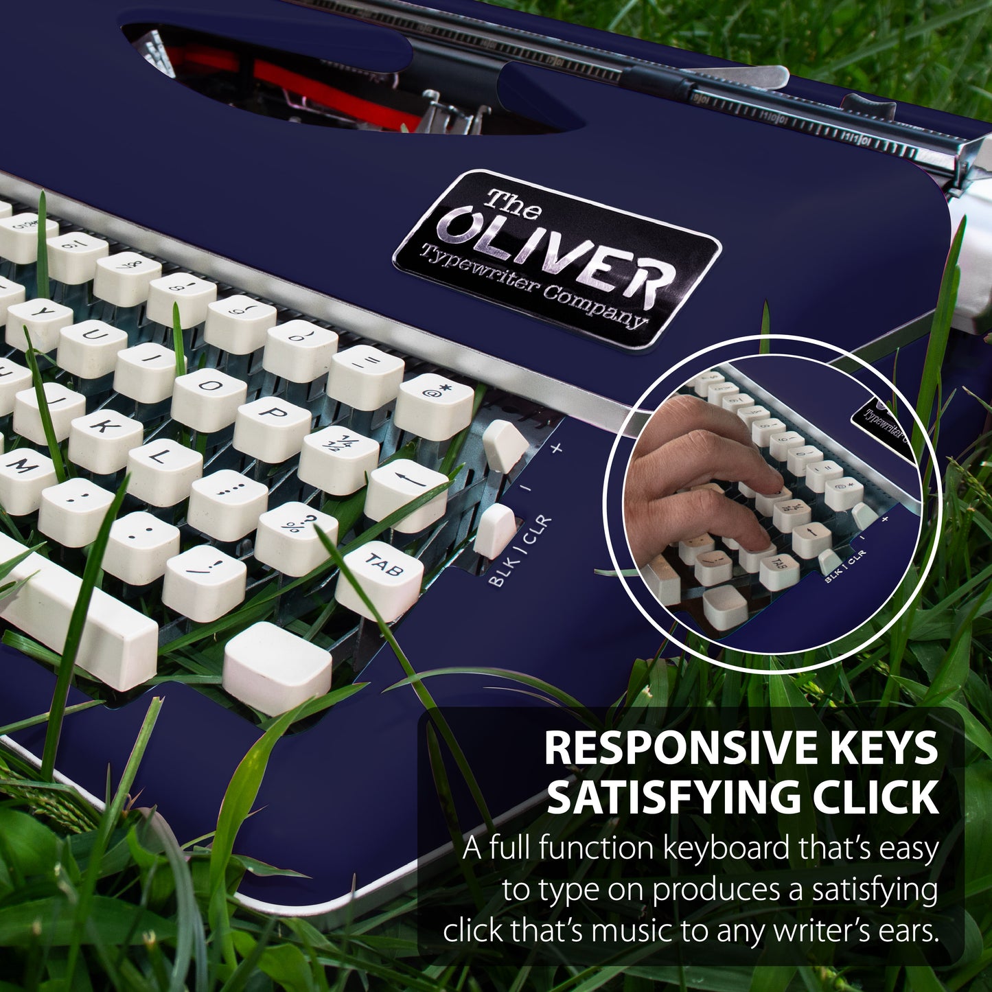 The Oliver Typewriter Company Timeless Manual Typewriter, Royal Blue