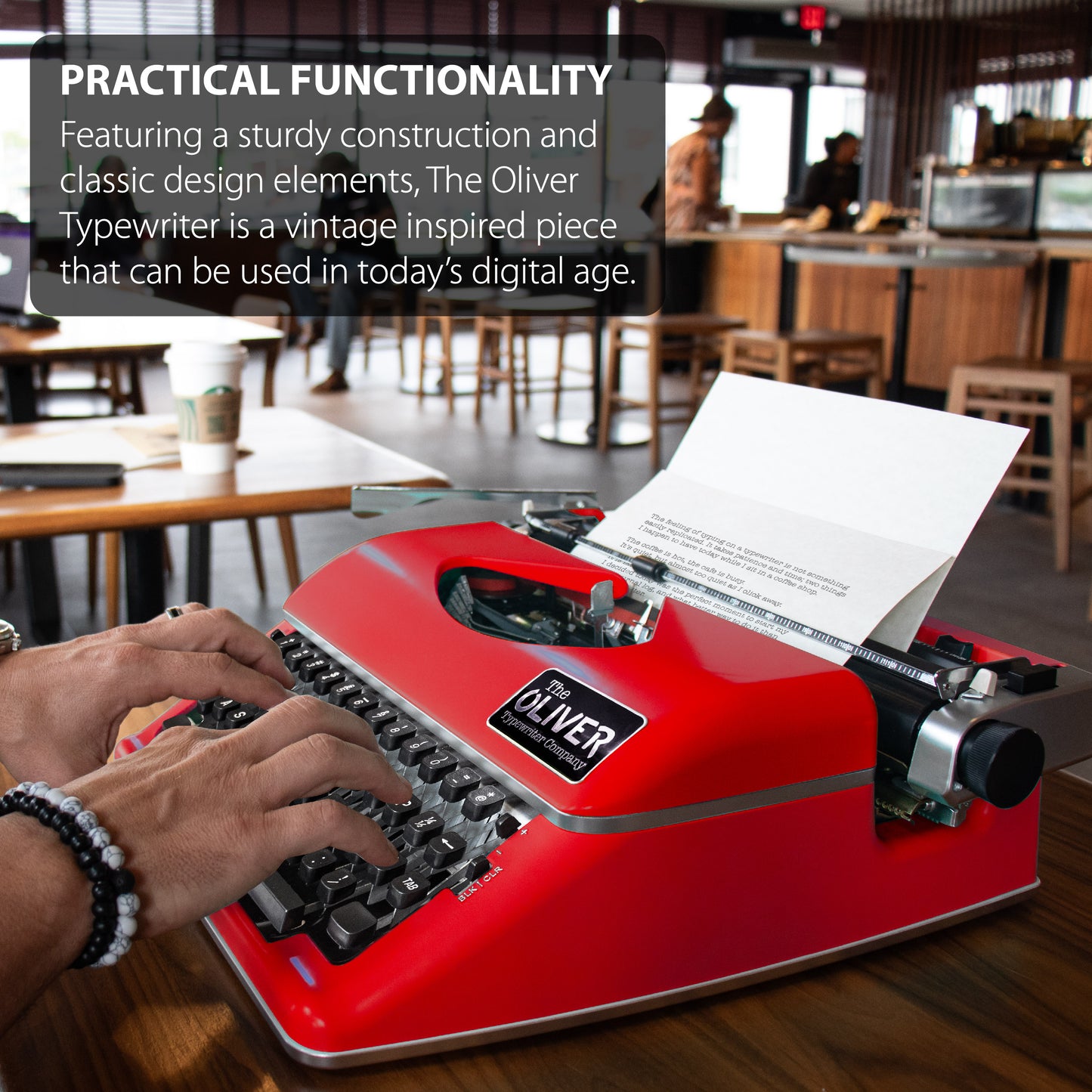 The Oliver Typewriter Company Legacy Manual Typewriter, Red