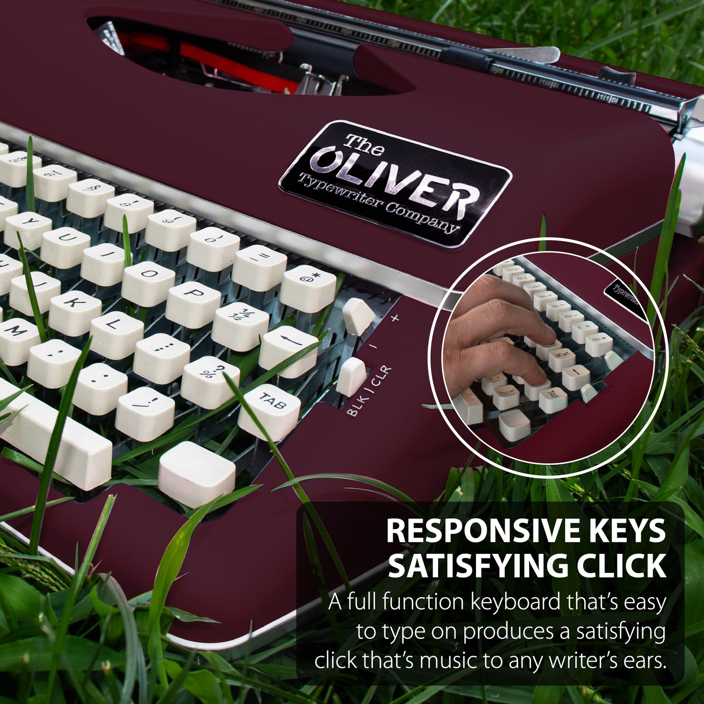 The Oliver Typewriter Company Timeless Manual Typewriter, Burgundy