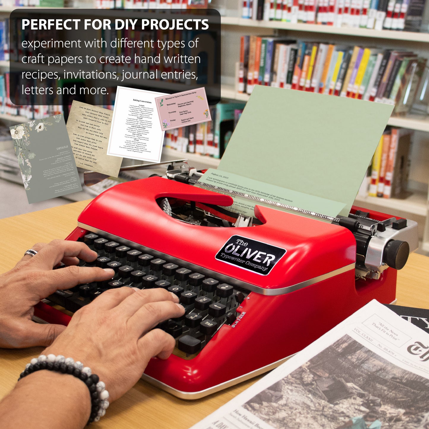 The Oliver Typewriter Company Legacy Manual Typewriter, Red