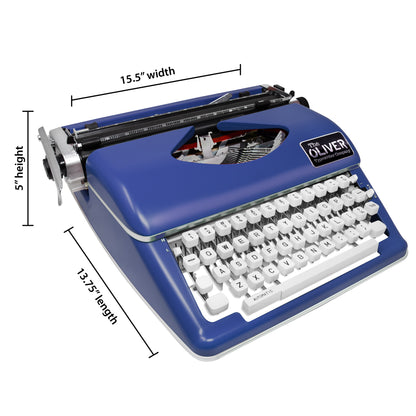 The Oliver Typewriter Company Timeless Manual Typewriter, Blue
