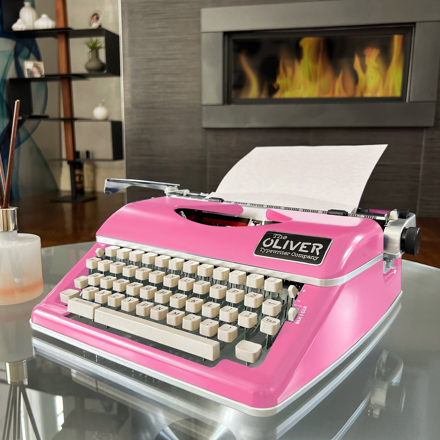 The Oliver Typewriter Company Timeless Manual Typewriter, Pink