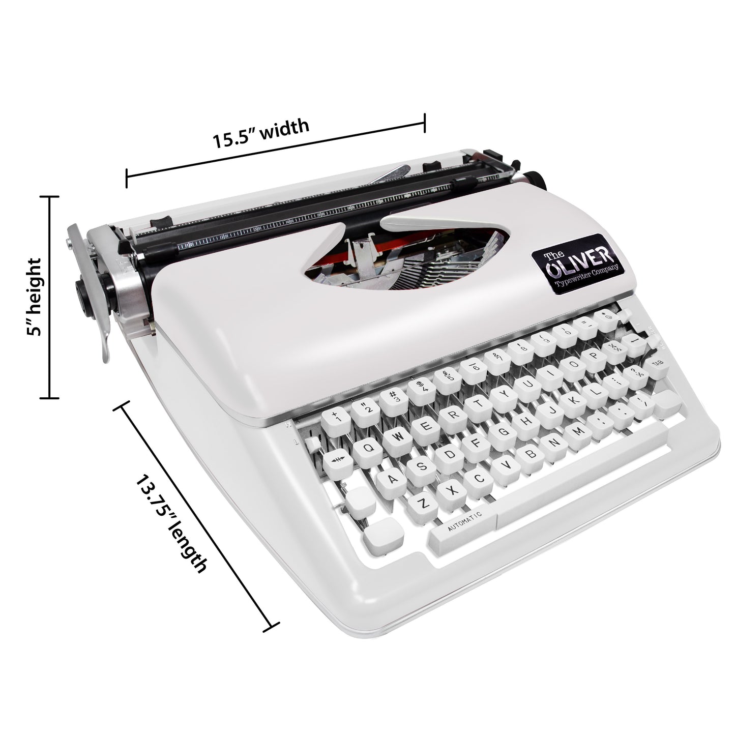 The Oliver Typewriter Company Timeless Manual Typewriter, White
