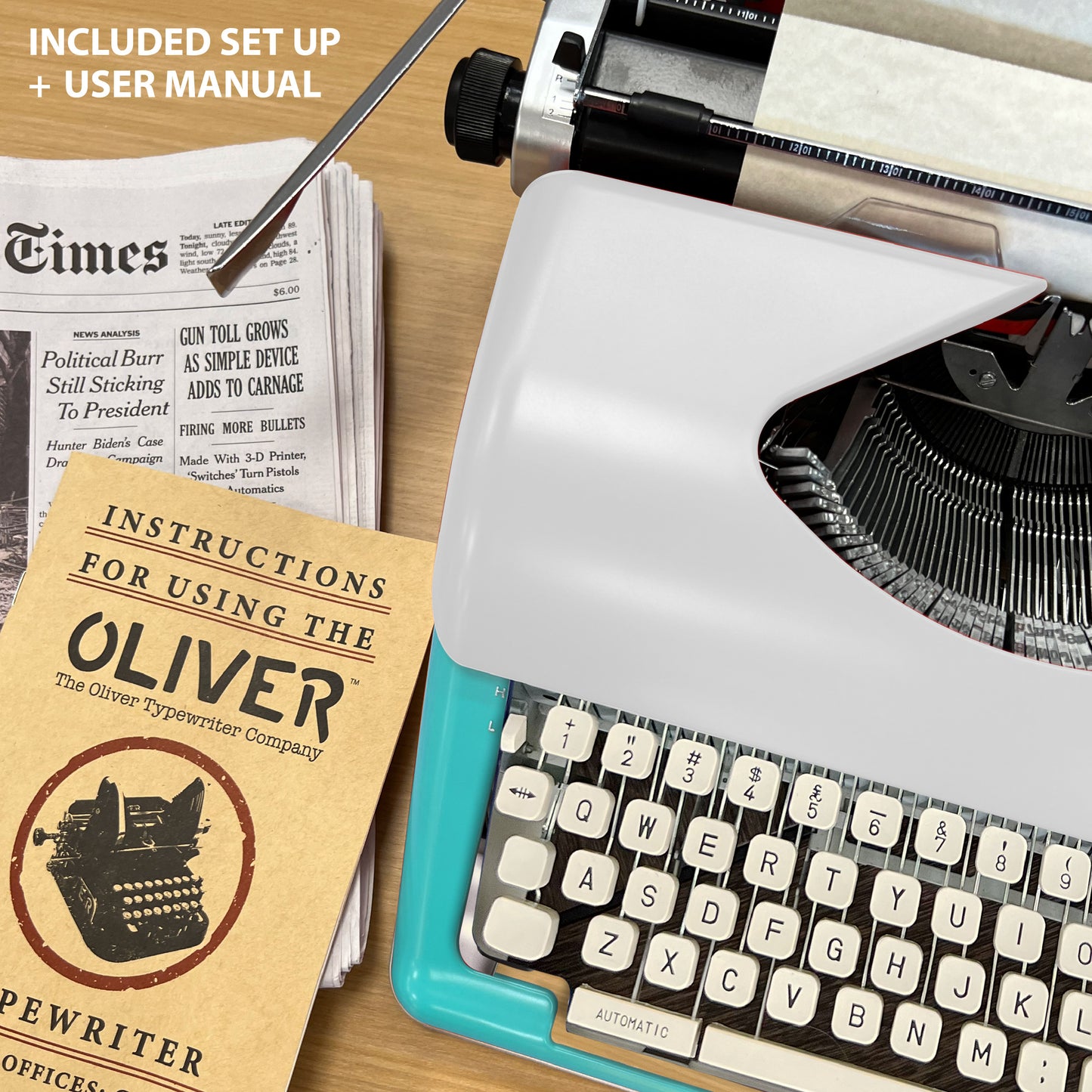 The Oliver Typewriter Company Timeless Manual Typewriter, Retro Design