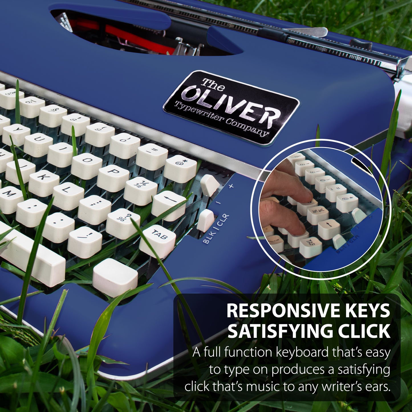 The Oliver Typewriter Company Timeless Manual Typewriter, Blue