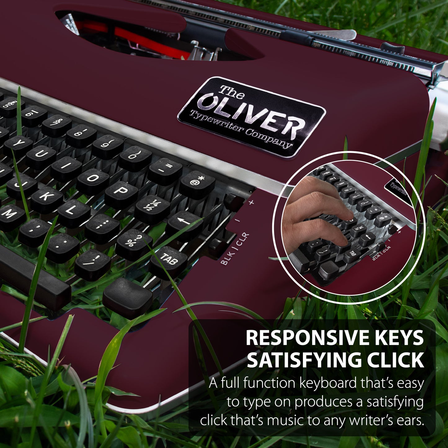 The Oliver Typewriter Company Legacy Manual Typewriter, Burgundy