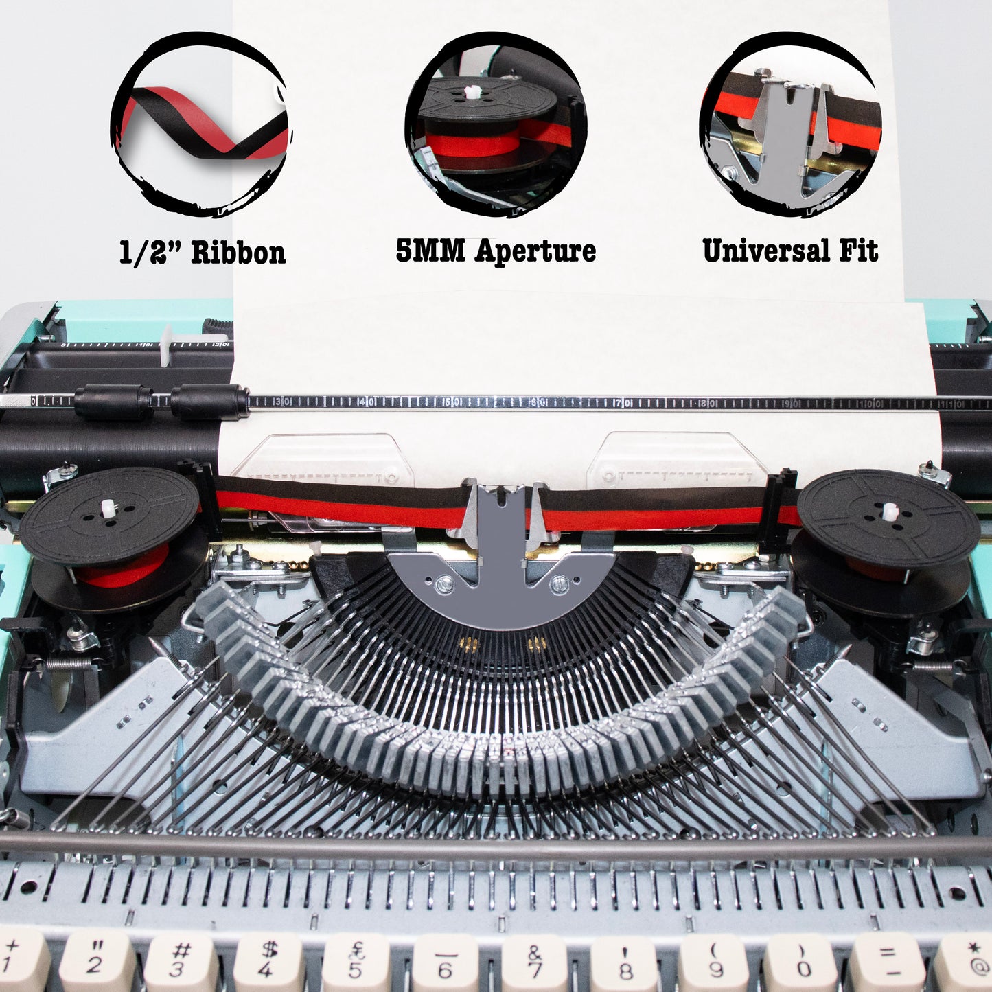 The Oliver Typewriter Company Twin Spool Typewriter Ribbon for Manual Typewriters, Red/Black