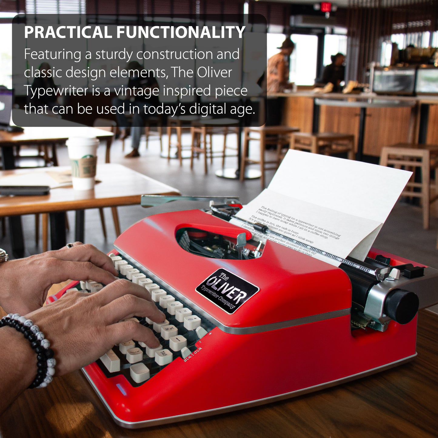 The Oliver Typewriter Company Timeless Manual Typewriter, Red